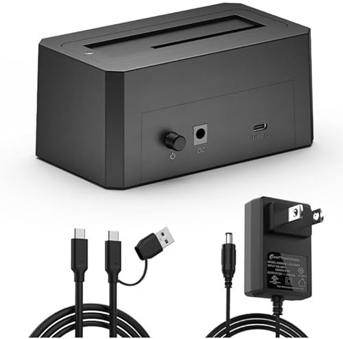 ANYOYO SAS to USB 3.0 Adapter, 2.5/3.5 inch External SATA/SAS Enclosure USB-A/C Cable, HDD SSD Enclosure with 12V/2A Power Adapter, Support up to 18TB