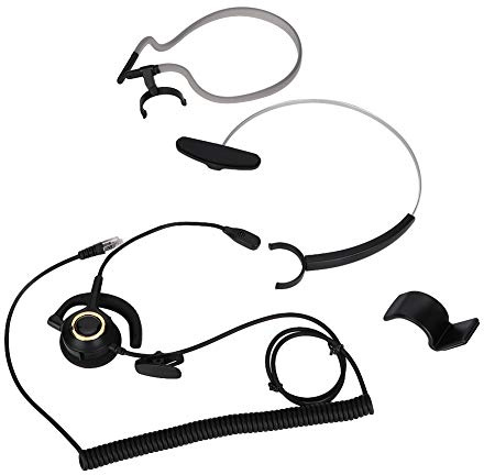 H1000 RJ9 Crystal Head Noise Cancelling Call Center Headset, Wireless Telephone Headset with Adjustable Headband, Comfortable Over Ear Headphones for 24/7 Use, 3 Wearing Modes and (Without Adapter)