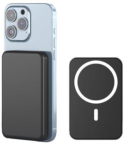 Batterie Externe 10000mAh, Magnétique sans Fil Power Bank, 20W USB C Entrée&Sortie Charge Rapide, Portable Powerbank Induction Chargeur Compatible avec iPhone 17 16 15 14 13 12 séries Samsung iPad