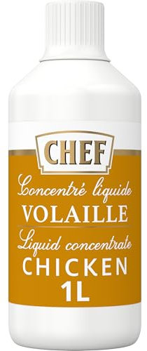 CHEF Flüssiges Konzentrat Geflügel, Geschmacksboost für Herzhafte Fleischgerichte, 100% Natürlicher Geschmack, 1er Pack (1 x 1L)