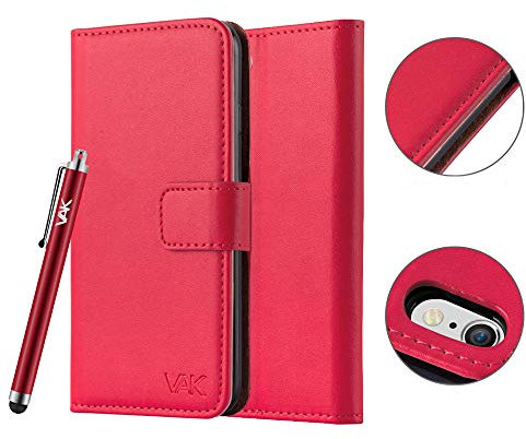 VA For iPhone 6 / 6S Case Luxury Leather Magnetic Flip Wallet Card Holder Stand View Cover (Red)