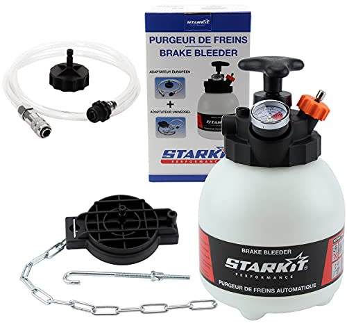 Purgador de Frenos y Embrague (3 litros) con adaptadores multimarca. para purgar el Sistema de Frenos del Coche