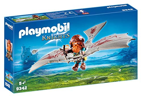 Playmobil 9342 Knights Dwarf Flyer, Fun Imaginative Role-Play, PlaySets Suitable for Children Ages 4+