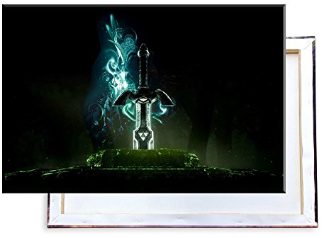 Unified Distribution Legend of Zelda Schwert - 120x80 cm - Bilder & Kunstdrucke fertig auf Leinwand aufgespannt und in erstklassiger Druckqualität