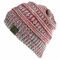 Yixda Unisex Wintermütze Messy High Bun Pferdeschwanz Slouch Beanie Mütze (Mix Rot)