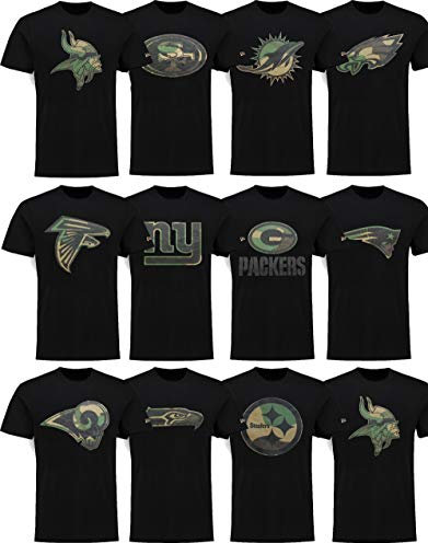 New Era Los Angeles Rams T Shirt Camo Logo Tee Black - 3XL