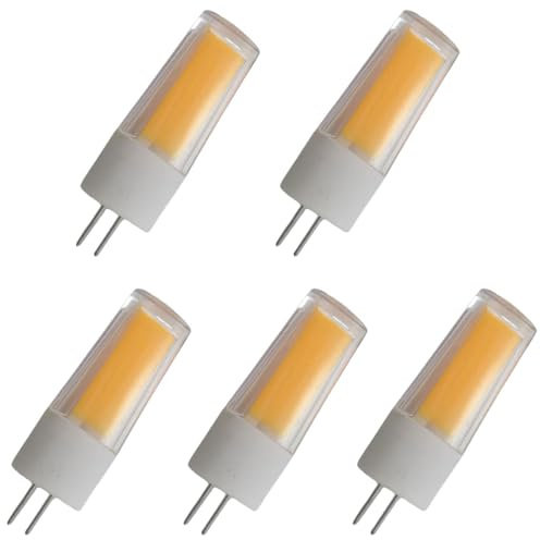 Aoxdi 5 Stück Dimmbar G4 3W LED Leuchtmittel Lampe, Warmweiß | COB LED Glühbirne Birnen, AC220-240V