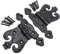 2X Black Antique Style Door Hinges - Fancy Vintage Cabinet/Wardrobe/Cupboard Hinges