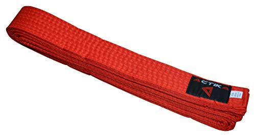 ACTIKA Budogürtel Karate Judo Taekwondo Kampfsport Ju-Jutsu Karategürtel (Rot, 220)