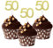 Sumerk 24PCS 50 Cupcake toppers Gold Glitter 50th Birthday Cupcake Picks Anniversary Party Decorations
