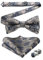 HISDERN Herren Paisley Golden/Marineblau Fliege und Einstecktuch mit Manschettenknöpfe Set，Schleife mit Haken - Bereits Gfebunden，Verstellbare Fliege，für Hochzeit Sfeier Weihnachten Halloween