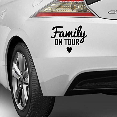 myrockshirt Schriftzug Family on Tour ca 18cm mit Herz Aufkleber Autoaufkleber Profi-Qualität ohne Hintergrund Sticker