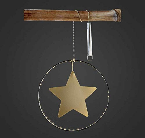 Fensterdeko Weihnachten Beleuchtet - LED Hängedeko Weihnachten - Batteriebetrieben - Weihnachtsdeko (Motiv: Stern, ⌀ 27 cm)