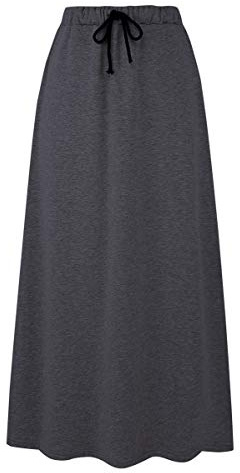 Winter Skirts for Women 2025 Trendy High Waisted Flannel Wool Sweater Warm Fleece Lined Maxi Long Skirt (Dark Grey, L)