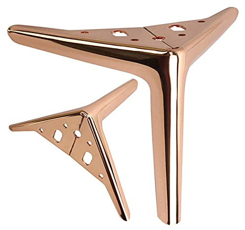 LOVEM Tischbeine Metall, Möbelfüße Eisen Tischfüße Dreieck Schrankfüße Schwere Sofa Füße TV Bank Füße Sideboard Füße Couchtischbeine DIY Metall Möbelbeine mit Schrauben,4 Stück (19cm,Roségold)