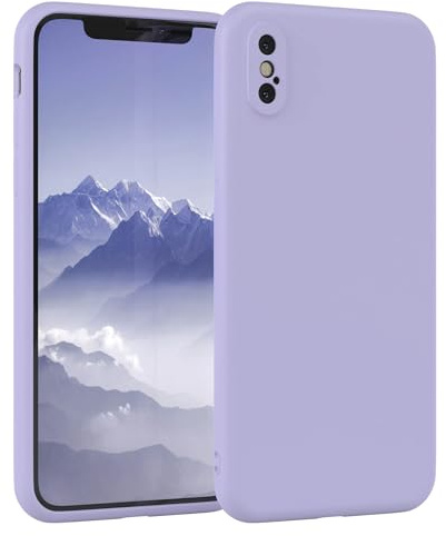 EAZY CASE - Silikonhülle für iPhone X/XS Hülle Silikon Case Lila weich stoßfeste Handyhülle Schutzhülle mit Kameraschutz Dünn Premium Schutz Cover TPU Phone Bumper in Pastell Lavendel Blau Matt