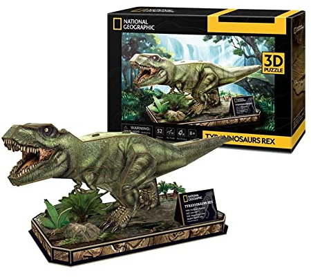 CubicFun Puzzle 3D National Geographic T-Rex, Dinosaurier, für Kinder, Stapeln, Kreativspiel, 8+