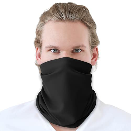 SHOKE Winddichtes Fleece-Halstuch - ideal für Wandern und Trekking - Taktisches Schnittmaterial für Ihre Sicherheit - Schwarz - Schwarz - One size
