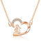YELUWA Collier Lapin En Argent 925 Collier Lune Croissant Avec Coeur Bijoux Lapin Pour Femmes Filles Adolescentes Cadeaux D'anniversaire Sur Le Thème Des Animaux Avec Boîte Cadeau Or Rose