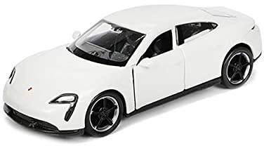 Porsche Taycan Turbo S 12cm Modellauto Rückzug Welly Metall Modell Auto Spielzeugauto Geschenk Kinder Spielzeug 4-Varianten 27 (Weiss)