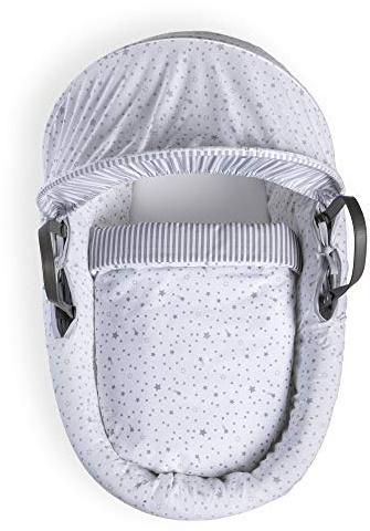 Clair de Lune Stars & Stripes Bettwäsche-Set für Babykörbchen (Korb Nicht im Lieferumfang enthalten), Grau