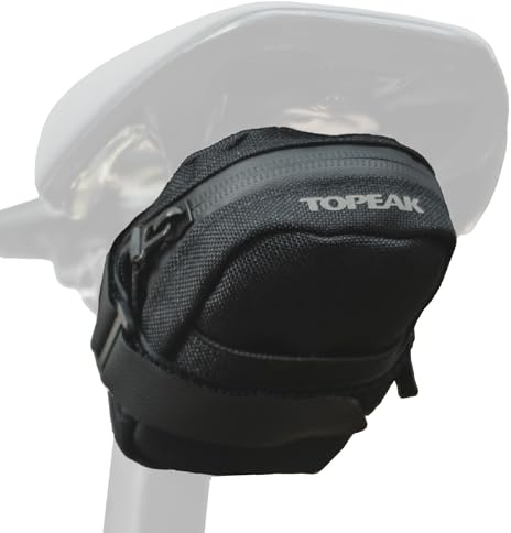 Topeak Elementa Seatbag XS – Compact Under-Saddle Bike Tool Bag in Black with Anti-Slip Fabric, Hook-and-Loop Mount & Durable 1000D Polyester – Discreet 0.2 L Storage for Tube & Levers