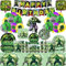Hu-lk Geburtstag Party Set,146Pcs Hu-lk Geburtstag Geschirr Kit,Geburtstag Deko Hu-lk Luftballon,Kindergeburtstag Party Deko,Partygeschirr Set