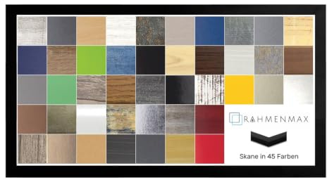 MDF Rahmen Skane für Bild 38x98cm Schwarz Matt mit Acrylglas
