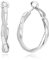 HEEYA Sterling Silber 925 Creolen für Damen - 14 Karat Gold/Weißgold Plattiert Gedrehte Ohrringe Mit Zirkonia - Klein, Mittel, Groß - Hypoallergen