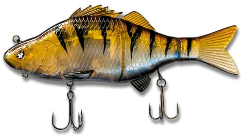 Monkey Lures Swimbait Purge Glider 17,5 cm - Floating Glidebait, Hecht Köder groß, Bigbait Hechtköder, Big Bait zum Hecht Angeln (Striped Phantom)