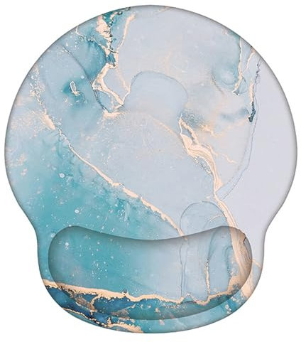 SHESHY Mauspad mit Gelkissen, Mousepad mit Handauflage, rutschfeste Gummibasis, Milch Seide Stoff mit Bequemer, Ergonomischer, Neue Muster schön und modisch