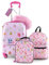 GOPLUS 5tlg Kinderkoffer Set, Kids Trolley mit Rucksack, Nackenkissen, Lunchbox, Gepäckanhänger, Kindergepäck mit Rollen, Reisekoffer mit Teleskopgriff für Kinder ab 3 Jahren (Eule)