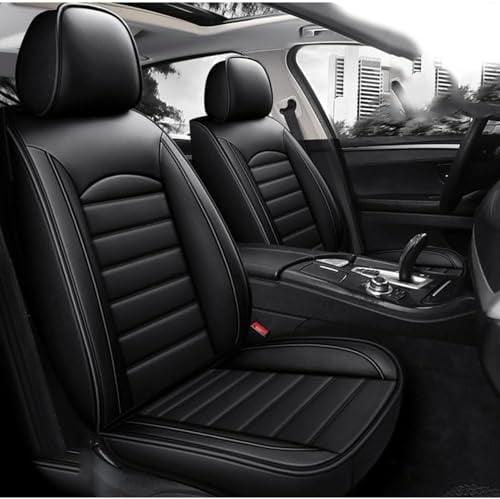 YJTYC Auto Leder Sitzbezüge für Toyota Corolla Hybrid 2020-2024, Wasserdichtes VerschleißFest Leder Auto Sitzschutz 9 Stück Autositzbezüge Set,Black