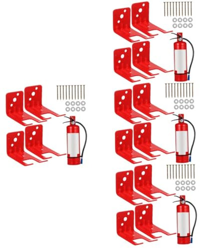 Artibetter 4juegos Soporte De Pared Para Extintor De Incendios Soporte Resistente Ganchos y Tornillos Montaje Seguro Para Hogar y Oficina