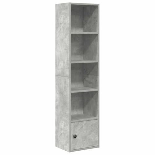 vidaXL Bücherregal Betongrau 31x24x127 cm Holzwerkstoff, Bücherschrank, Lagerregal, Regal, Lagerschrank, Schrank, Aufbewahrungsschrank, Bücherständer