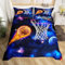 ZZTBQ Basketball Bettwäsche 155x220 3teilig Galaxy-Serie Universum Sternenklarer Kinderbettwäsche 1 Bettbezug 155x220 cm + 2 Kissenbezüge 80X80 cm, Bleu Planet Weltraum Dekor Bettwäsche-Sets