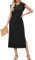 Wantonfy Damen Kleider Maxikleid Ärmellos Kleid Klassiker Midikleid Sommer mit Schlitz und Taschen