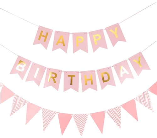 Tourima Geburtstagsdeko Set, Happy Birthday Girlande mit Wimpelkette, für Erwachsene und Kinder Geburtstag Party Dekoration Banner