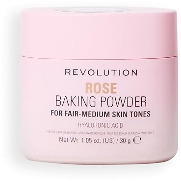 Revolution Loose Baking Powder, Rose | Make-up Fixierpuder, Langanhaltende Deckkraft, Mattiert & Reduziert Glanz, Vegan & Tierversuchsfrei, 32g
