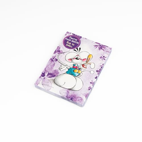 Diddl - Duftblock, A6, Violett und Biboml – Notizblock mit kleinem Karomuster mit Dufteinband – kompaktes Format, ideal für Schule, Notizen oder als originelles Geschenk