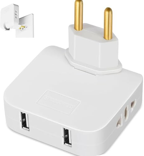 MejaRizon US to EU Adapter, Flachstecker, Mehrfachsteckdose mit Steckdose mit USB, Adapter Deutschland USA Stecker, Steckdosenadapter, US Adapter EU, Amerikanisch Deutsch für Reisen und Heimgebrauch