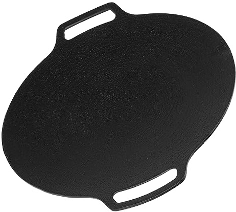 Althwuyu Korean Round Grill Pan, 11.4 in / 29 cm BBQ Griddle with Dual Handles, 6 Layer Non Stick Coating Aluminum Alloy Barbecue Pan for Indoor and Outdoor Cooking (29cm)