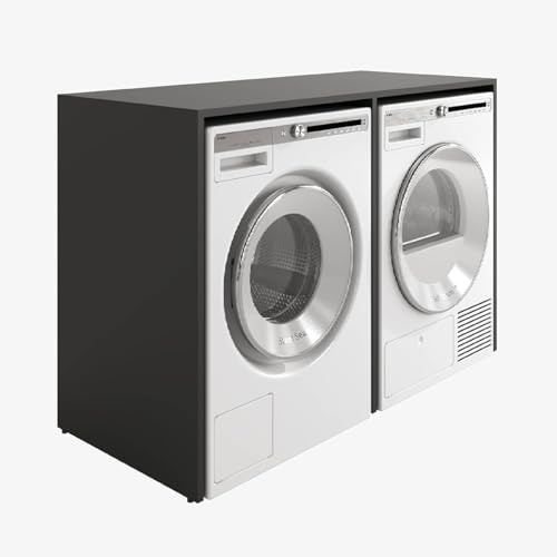 PLATAN ROOM Waschmaschinenschrank 130 cm breit Überbauschrank Waschmaschine oder Wäschetrockner Schrank für Bad (65 cm tief, Anthrazit)