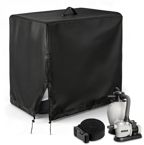 NAVESO Cubierta para Bomba de Piscina,Cubierta de Filtro de Arena,Cubierta Impermeable Protección UV,Bomba Calor Piscina Cubierta para Bomba de Piscina INTEX Filtro(66x62x72cm)