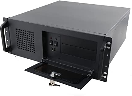 Mreryyse Armoire Réseau, 4U Armoire Serveur, Racks pour Ordinateur et Serveur avec Parties Latérales de Porte Verrouillables et Bbaies de Lecteur HDD 7 x 3,5 avec Ventilateur de 80 mm, SL-450A