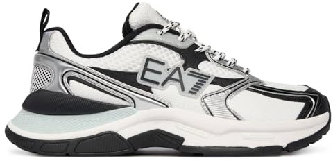 EA7 Emporio Armani Predator Sneaker White/Black/Silver Unisex US26EA27 X8X249 XK446 MZ492, White Black Silver Mz492, 44 EU