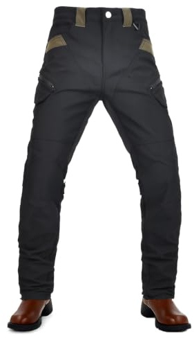 VOLERO Pantalon De Moto Femme Cargo Urbain en Tissu Oxford,Pantalon Moto Femme Urbain Multi Poches pour la Ville, Le Touring et Un Usage Quotidien (Noir,Grand)