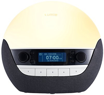 Lumie Bodyclock Luxe 700 - Lichtwecker mit Bluetooth-Audio und einer Nachttischlampe mit Wenig Blaulicht