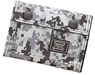 FakeFace Unisex Camouflage Geldbörse Canvas Geldtasche Geldbeutel mit Umschlag Handtasche Clutch für Damen Herren Jungen Mädchen