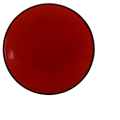 Avet Spain Juego de Platos de Postre, Gres, Rojo, 20.5x20.5x2 cm, 6 Unidades